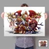 Anime Digimon Poster Wall Art Canvas Painting Taichi Yagami Yamato Ishida Agumon Tyrannosaurus Battle Tyrannosauru Decorate 10 - Digimon Merch