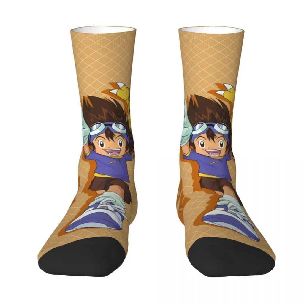 Cool Digimon Adventure Yagami Taichi Anime Sock Socks Men Women Polyester Stockings Customizable Sweetshirt - Digimon Merch