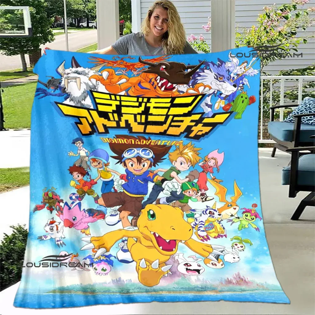 Digimon cartoon Printing blanket Children s Warm blanket Framine Soft and Comfortable Home Travel blanket Birthday - Digimon Merch