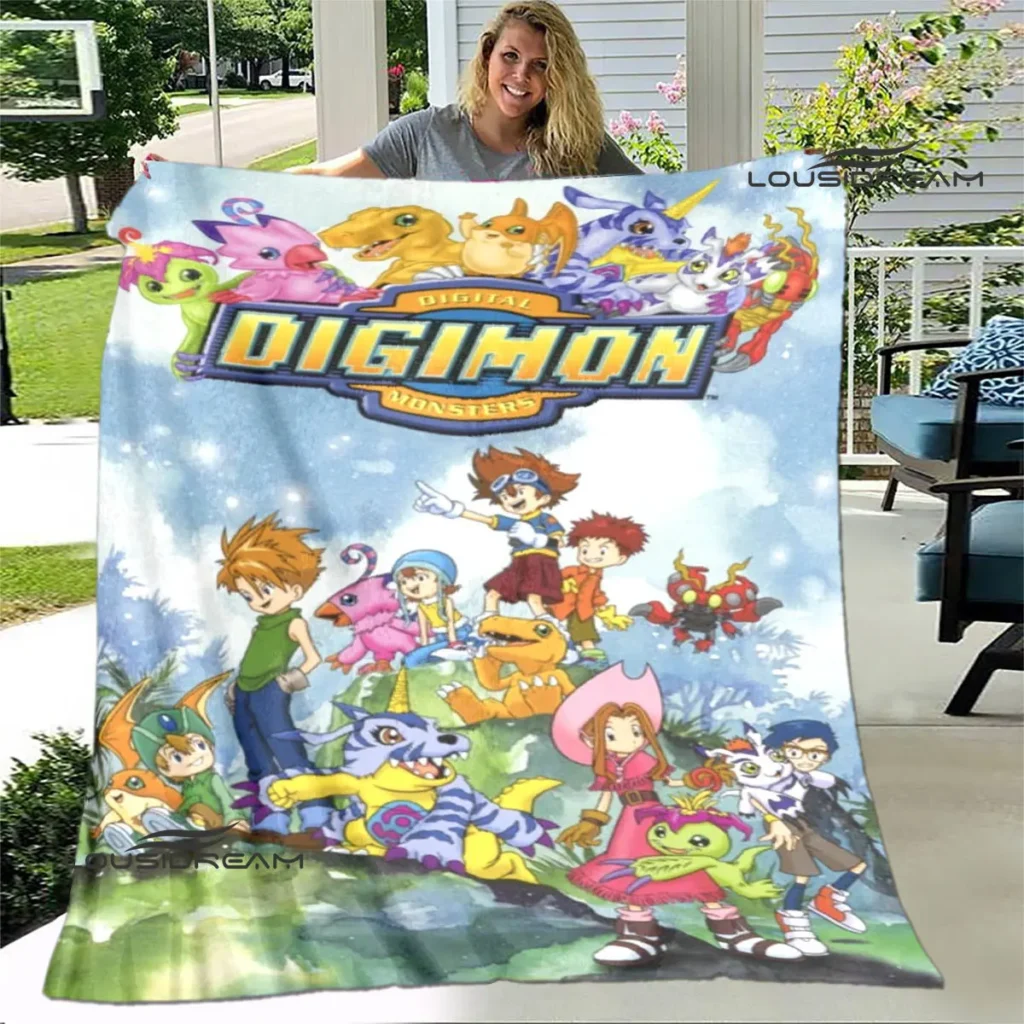 Digimon cartoon Printing blanket Children s Warm blanket Framine Soft and Comfortable Home Travel blanket Birthday 25 - Digimon Merch