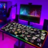 Laptop Gamer Digimon Rgb Mouse Pad Gaming Luminous Backlight With Wire Mousepad Anime Desk Protector Computer 11 - Digimon Merch