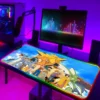 Laptop Gamer Digimon Rgb Mouse Pad Gaming Luminous Backlight With Wire Mousepad Anime Desk Protector Computer 4 - Digimon Merch