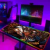 Laptop Gamer Digimon Rgb Mouse Pad Gaming Luminous Backlight With Wire Mousepad Anime Desk Protector Computer 5 - Digimon Merch