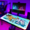 Laptop Gamer Digimon Rgb Mouse Pad Gaming Luminous Backlight With Wire Mousepad Anime Desk Protector Computer 6 - Digimon Merch