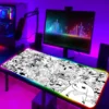 Laptop Gamer Digimon Rgb Mouse Pad Gaming Luminous Backlight With Wire Mousepad Anime Desk Protector Computer 7 - Digimon Merch