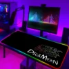 Laptop Gamer Digimon Rgb Mouse Pad Gaming Luminous Backlight With Wire Mousepad Anime Desk Protector Computer 8 - Digimon Merch