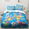 New Cartoon Digimon Printed Bedding Set Kid s Bedroom Duvet Cover Pillow Case Single Bed Double 14 - Digimon Merch