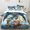 New Cartoon Digimon Printed Bedding Set Kid s Bedroom Duvet Cover Pillow Case Single Bed Double 7 - Digimon Merch