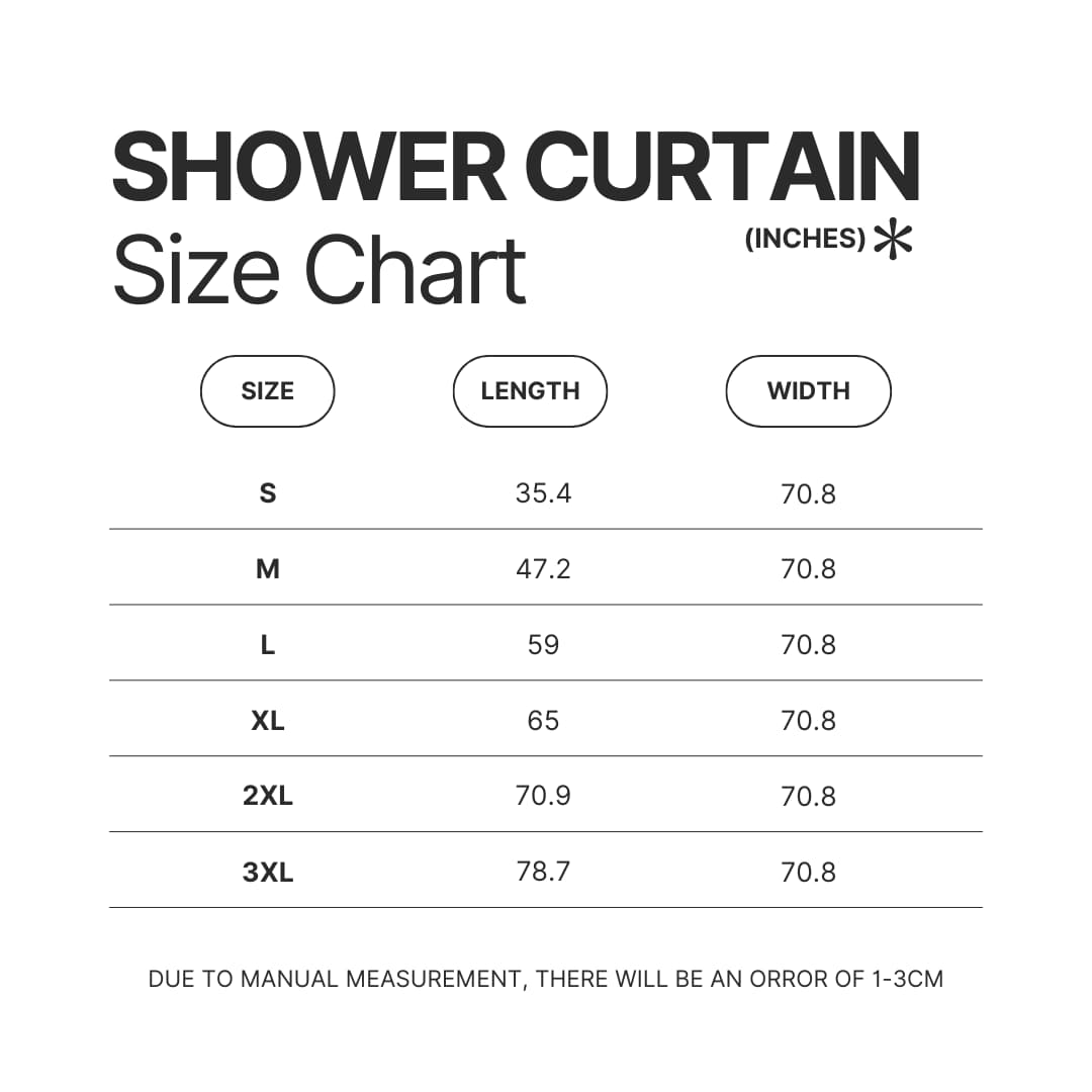 Shower Curtain Size Chart - Digimon Merch