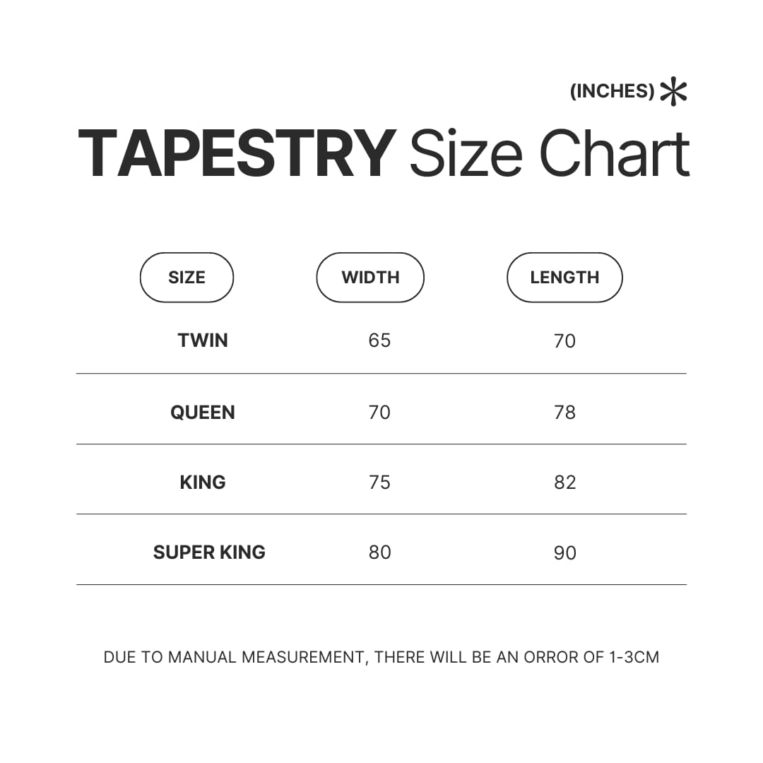 Tapestry Size Chart - Digimon Merch