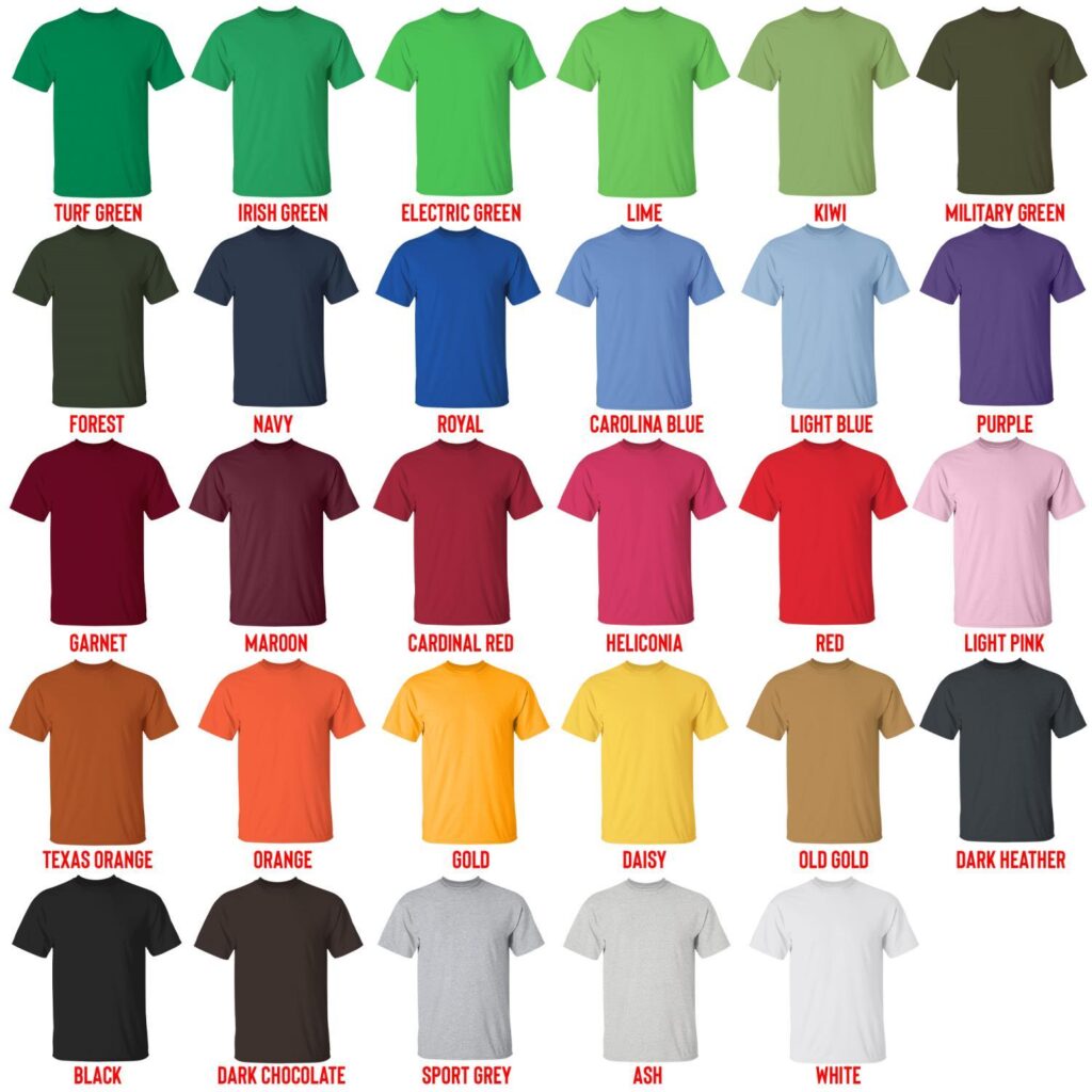 t shirt color chart - Digimon Merch