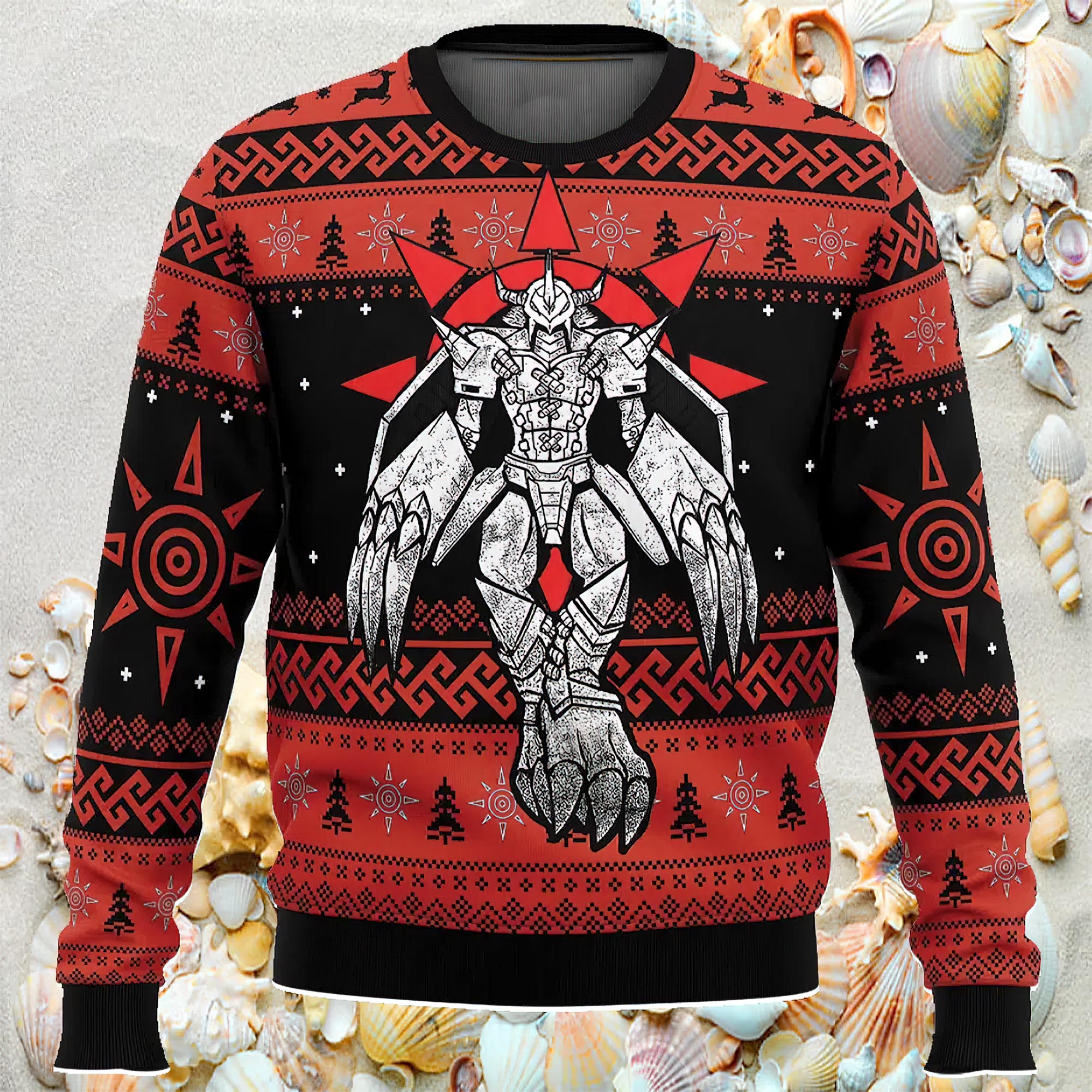 The Strongest Dragon Wargreymon Digimon Ugly Christmas Sweater - Digimon Merch