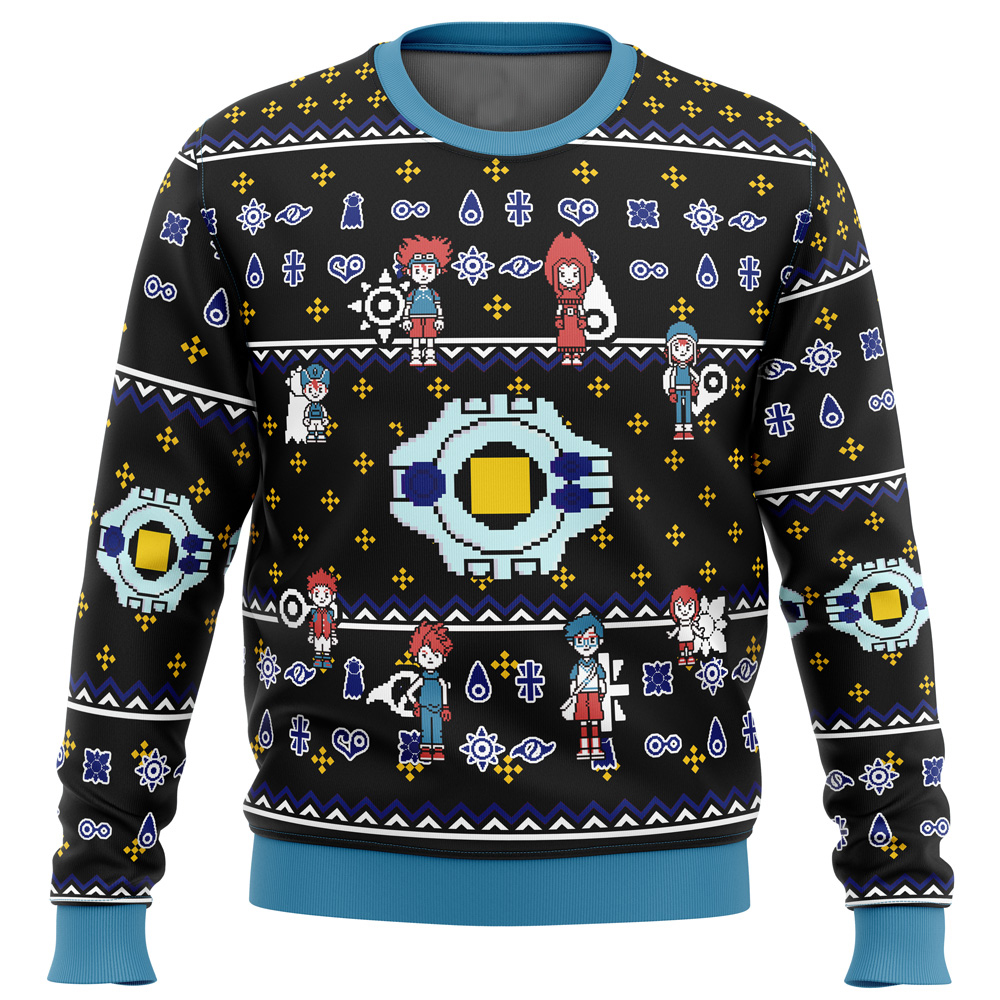 digimon characters ugly christmas sweaterbqm1n - Digimon Merch