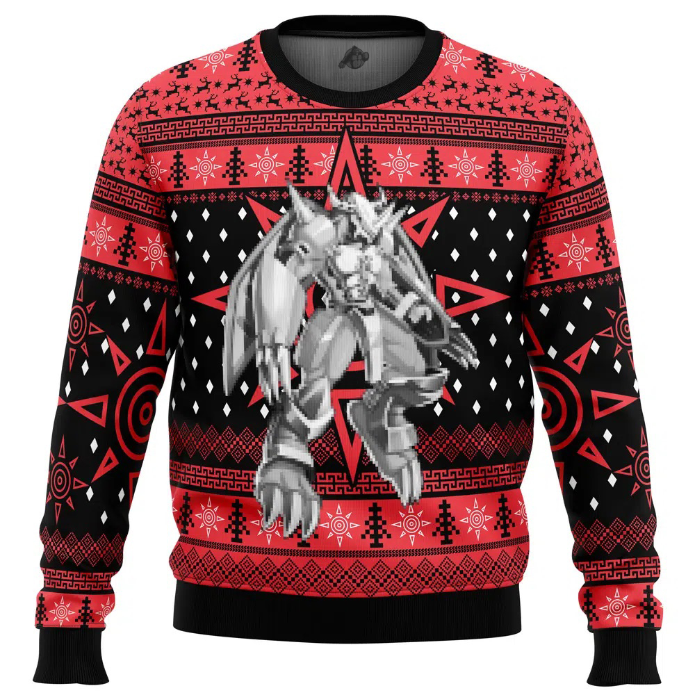 wargreymon digimon ugly christmas sweater fb3z7 - Digimon Merch