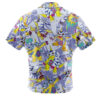 Gabumon Digimon Button Up Hawaiian Shirt BACK Mockup - Digimon Merch
