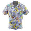 Gabumon Digimon Button Up Hawaiian Shirt FRONT Mockup - Digimon Merch